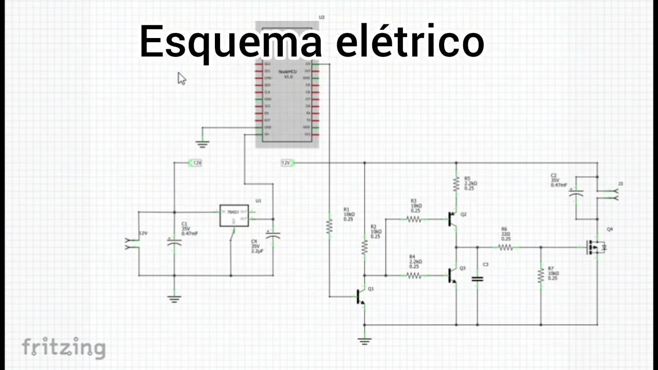Esquema elétrico histórico do controlador desenhado no Fritzing