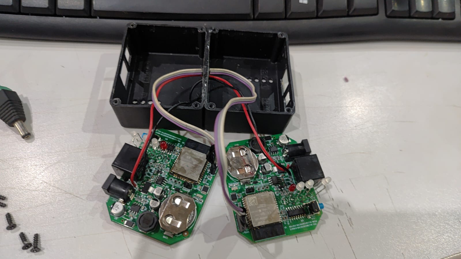 Dois ED100 interligados no protótipo inicial do DMS Portable Logger